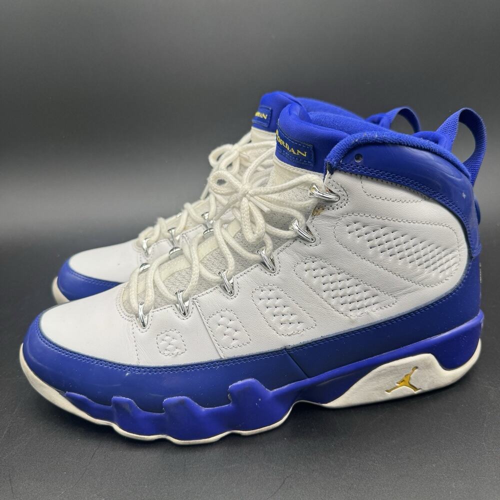 Size 11 - Air Jordan 9 Retro Kobe Blue White Yellow Leather (302370-121) - Picture 4 of 10